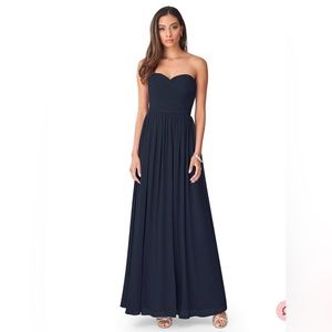 Azazie Jada Bridesmaid Dress Size 4 Dark Navy